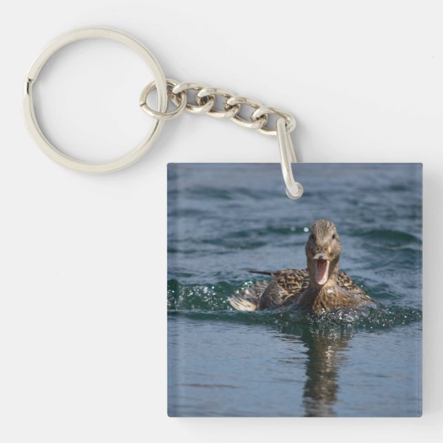 Duck with beak open key ring (Front)
