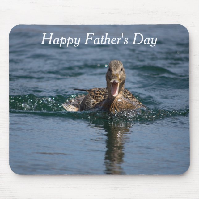 Duck with beak open mouse mat (Front)
