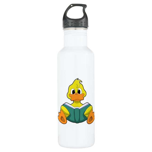 Duck with Book 710 Ml Water Bottle (Front)