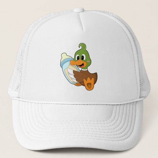 Duck with Bottle of Milk Trucker Hat (Front)