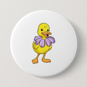 Duck with Daisy 7.5 Cm Round Badge