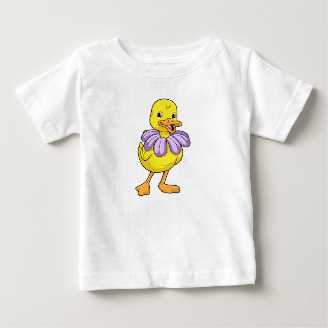 Duck with Daisy Baby T-Shirt (Front)