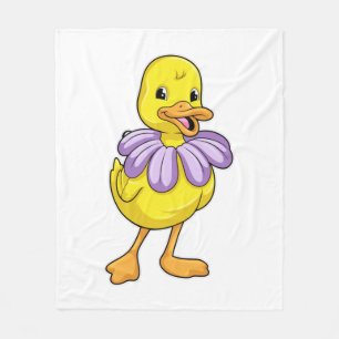 Duck with Daisy Fleece Blanket