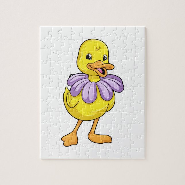 Duck with Daisy Jigsaw Puzzle (Vertical)