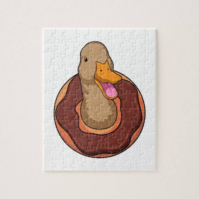 Duck with Doughnut Jigsaw Puzzle (Vertical)