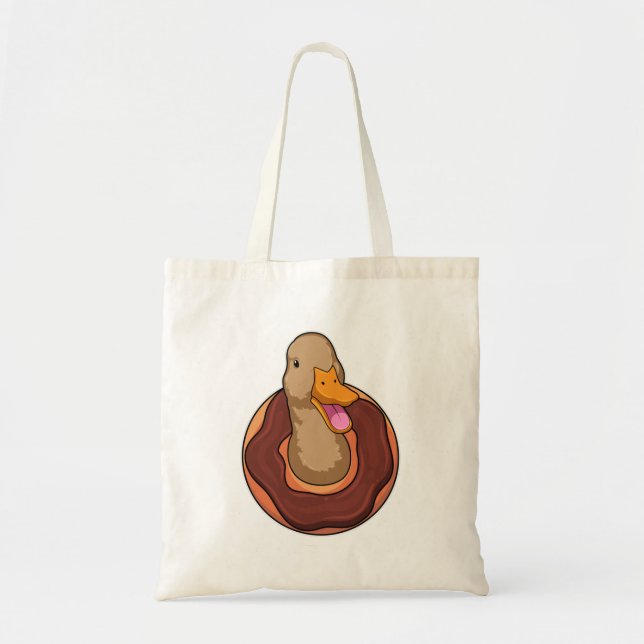 Duck with Doughnut Tote Bag (Front)