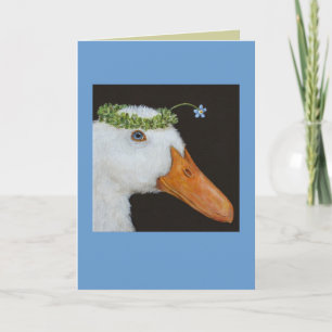 duck with forget-me-not card