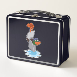 Duck with Handstand in Water.PNG Metal Lunch Box