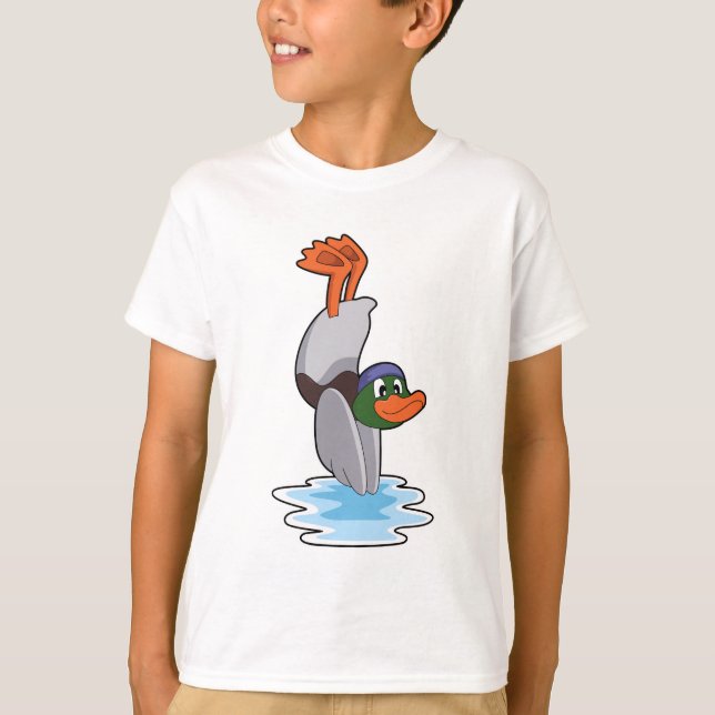 Duck with Handstand in Water.PNG T-Shirt (Front)