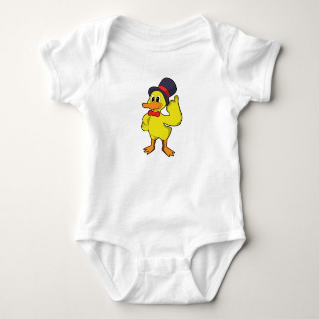 Duck with Hat Baby Bodysuit (Front)