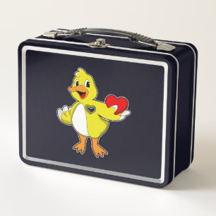 Duck with Heart Metal Lunch Box