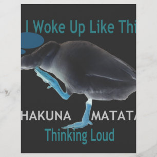 Duck with I Woke Up Like This & Hakuna Matata Text Letterhead Design
