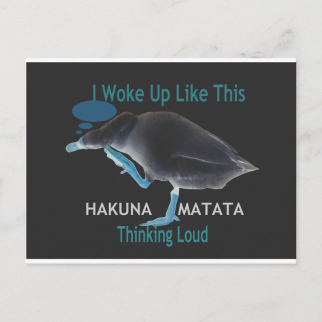 Duck with I Woke Up Like This & Hakuna Matata Text Postcard (Front)