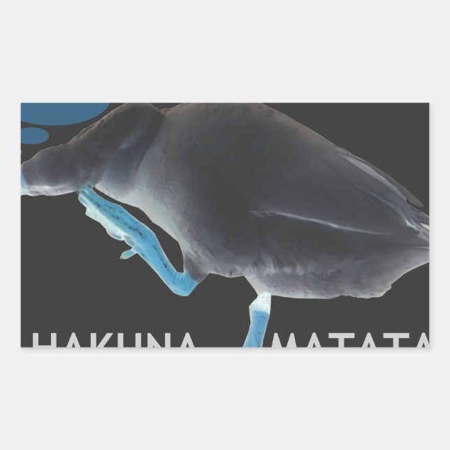Duck with I Woke Up Like This & Hakuna Matata Text Rectangular Sticker (Front)