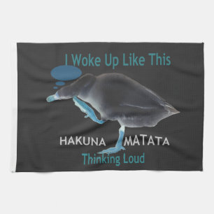 Duck with I Woke Up Like This & Hakuna Matata Text Tea Towel