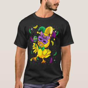 Duck With Parade Mask Funny Mardi Gras 2022 T-Shirt