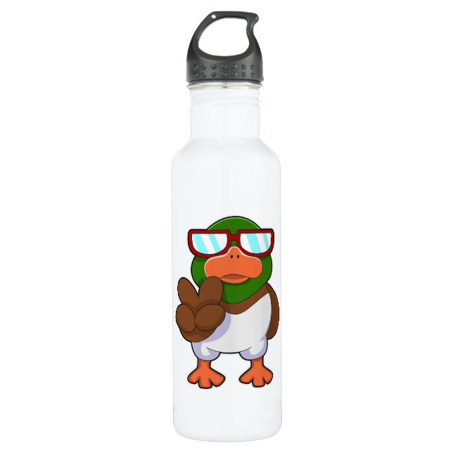 Duck with Sunglasses 710 Ml Water Bottle (Front)