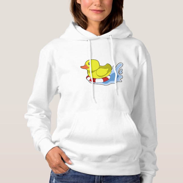 Duck with Swim ring in Water.PNG Hoodie (Front)