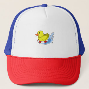 Duck with Swim ring in Water.PNG Trucker Hat