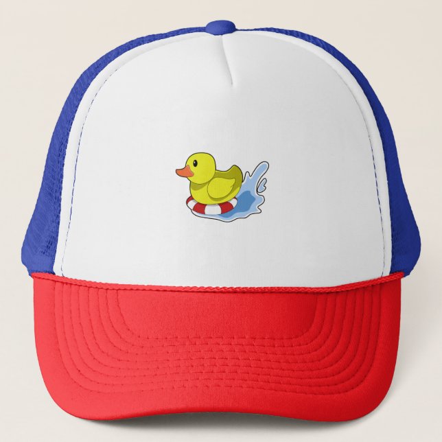 Duck with Swim ring in Water.PNG Trucker Hat (Front)