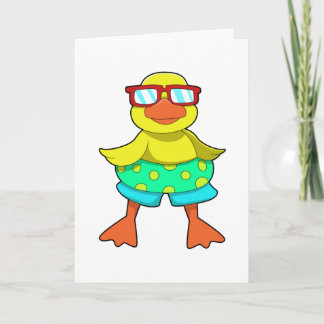 Duck with Swim ring & Sunglasses Card