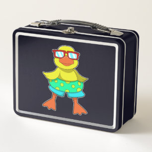 Duck with Swim ring & Sunglasses Metal Lunch Box