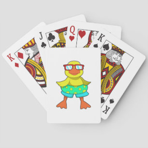 Duck with Swim ring & Sunglasses Playing Cards