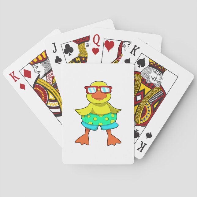Duck with Swim ring & Sunglasses Playing Cards (Back)