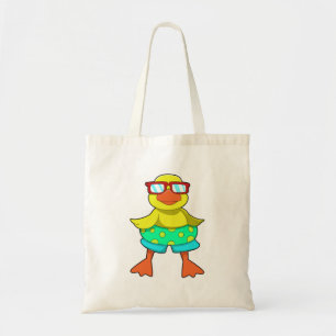 Duck with Swim ring & Sunglasses Tote Bag