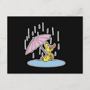 duck with umbrella postcard
