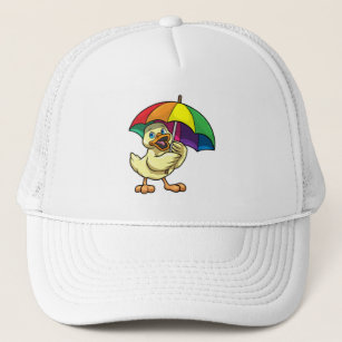 Duck with Umbrella Trucker Hat