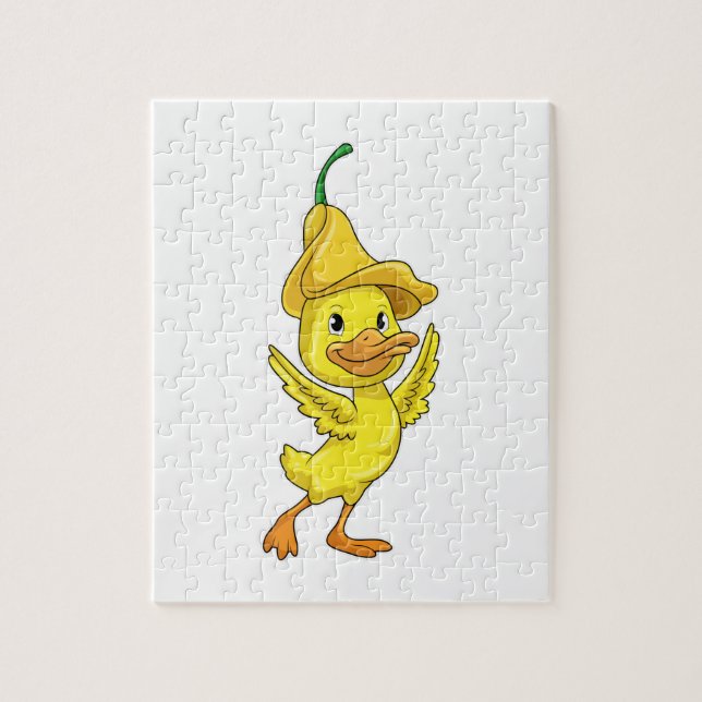 Duck with yellow Bell Cap Jigsaw Puzzle (Vertical)