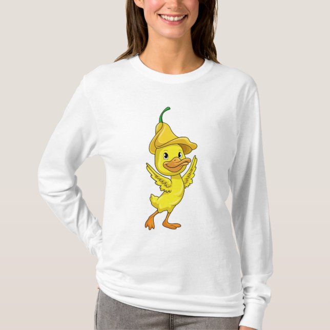 Duck with yellow Bell Cap T-Shirt (Front)
