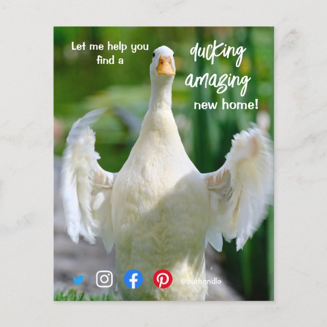 duck wonderful awesome real estate agent marketing flyer (Front)