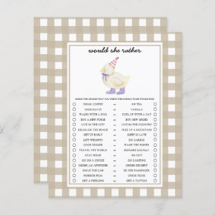 Duck Would She Rather Baby Shower Game