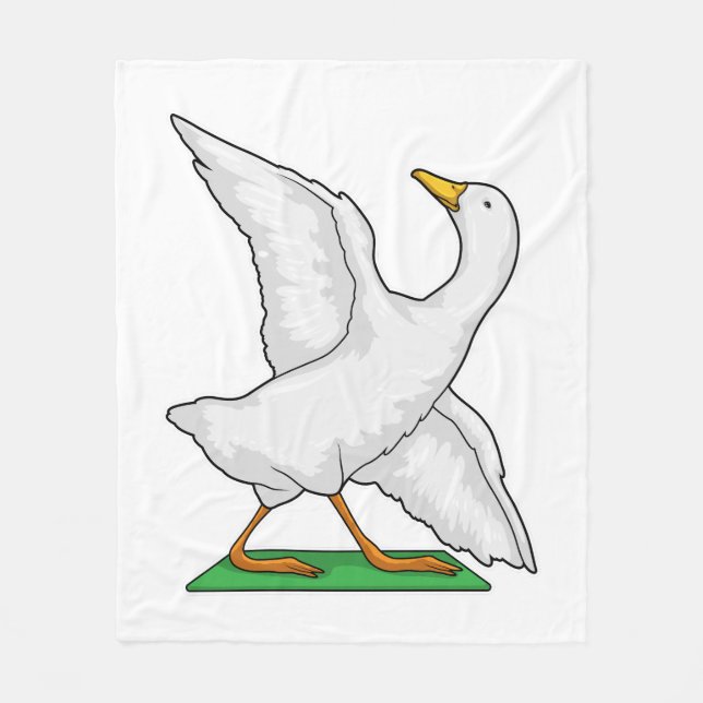 Duck Yoga Meditation Fitness Fleece Blanket (Front)