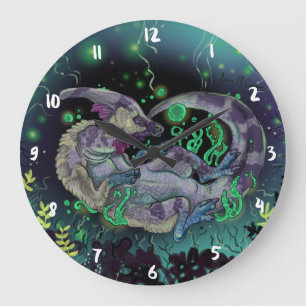 Duckbill Dinosaur Art Large Clock