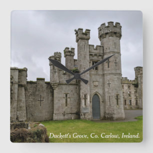 Duckett's Grove Mansion ruins, Co. Carlow, Ireland Square Wall Clock