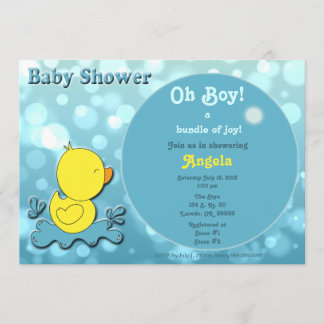 Duckie Bubbles Baby Shower Invitation