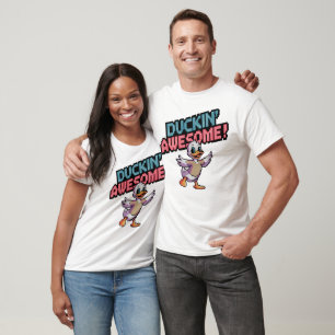 Duckin' Awesome – Pixel Duck Fun Art T-Shirt