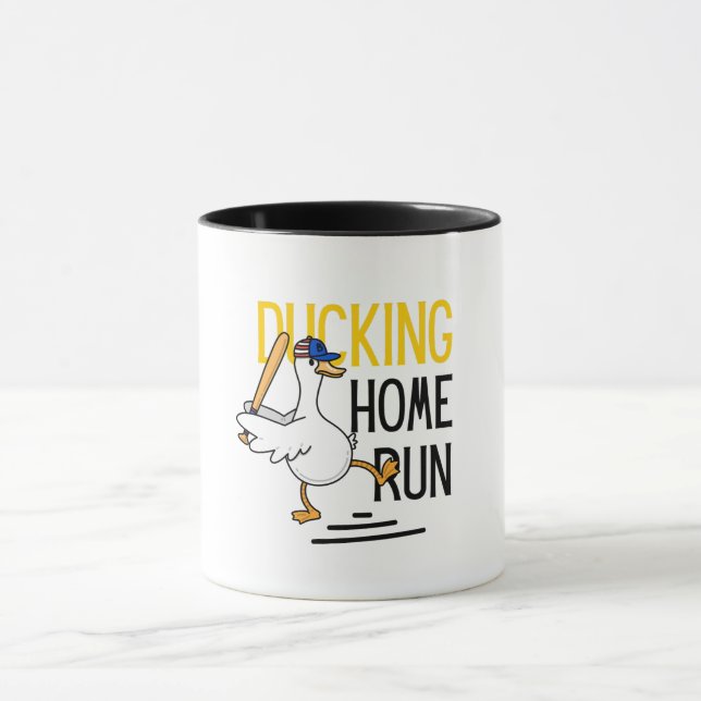 Ducking Funny Baseball Duck  Mug (Center)