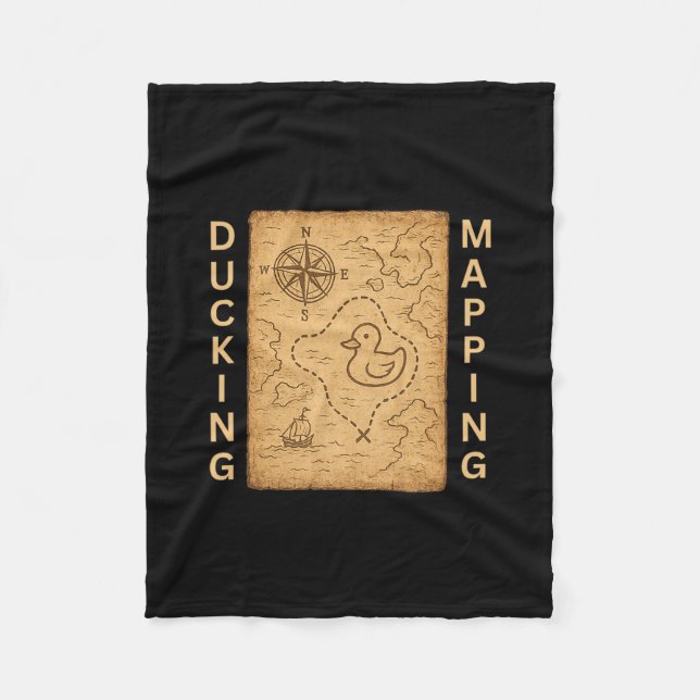 Ducking Mapping Cruise Ducks Comp Nautical Chart F Fleece Blanket (Front)