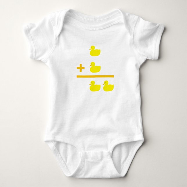 Duckling addition 1 plus 1 baby bodysuit (Front)