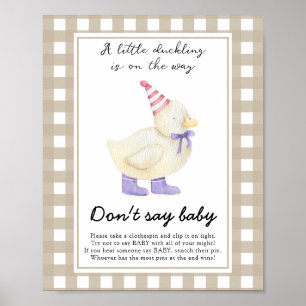 Duckling Baby Shower - Don't say baby Poster