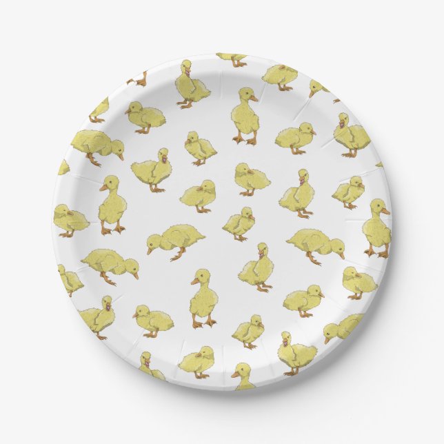 Duckling bird pattern paper plate (Front)