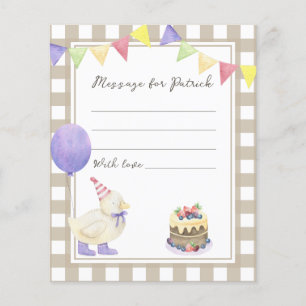 Duckling birthday time capsule message