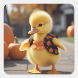 Duckling dressed for Halloween sticker