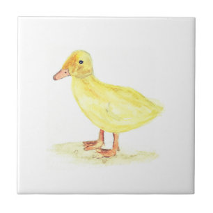 Duckling Farm Animals watercolor Farmyard art Tile