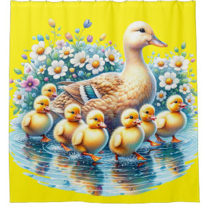 "Duckling Parade" Shower Curtain