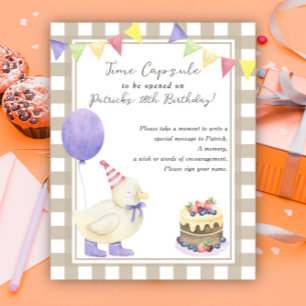 Duckling Time Capsule 1st birthday gender neutral Poster